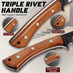 Freelander Japanese Style High Carbon Steel Machete with Red Sandalwood Ergon…