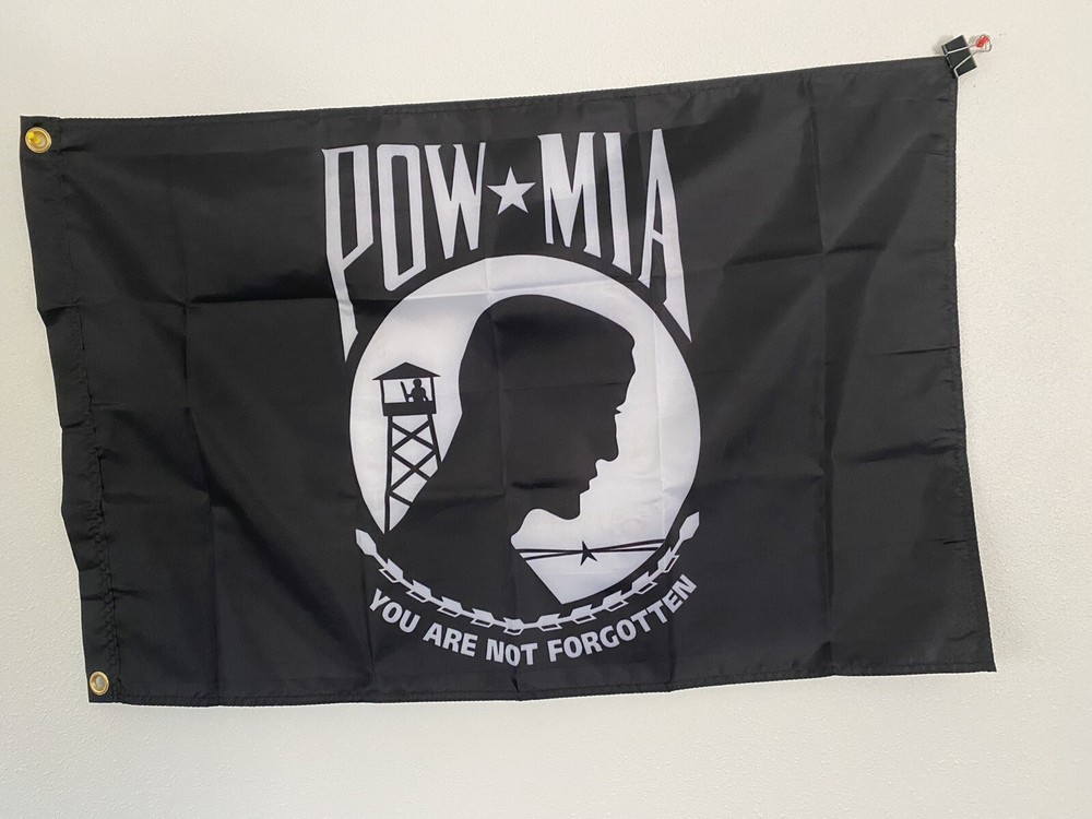 POW MIA Black 2 x 3 Feet 100D Polyester Flag You Are Not Forgotten Veteran bx7