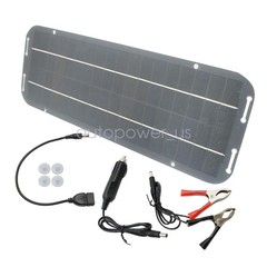 30W Solar Panel 12V Trickle Charger Battery Charger Kit Maintainer Boat Car RV