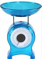 SMALL BLUE MECHANICAL SCALE FOR WEIGHING FOOD PORTIONS UP TO 35 OZ US SELLER