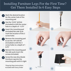 Black Square Furniture Legs Set of 4, 3 4 5 6 8 10 12 in Wood Feet Replacement