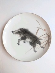 Fukagawa Seiji Japan Zodiac Porcelain Dinner Plates SET 9 Arita Yaki 10.25″