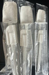 New Pampered Chef Classic White Scraper Spatula Lot of Six 6 Set Mix N Scraper
