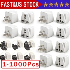 1-1000Pcs European EU To US American Adapter Plug Converter Euro Asia to USA Lot