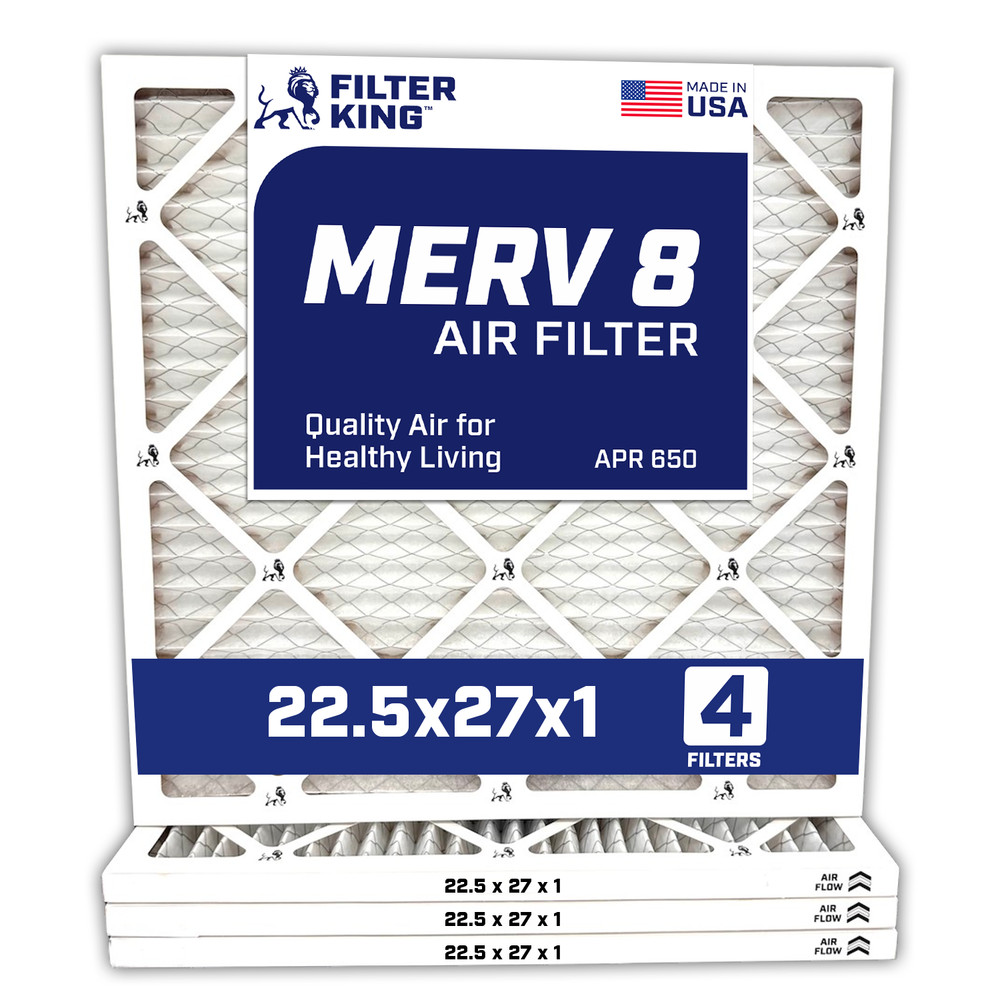 Filter King 22.5x27x1 Air Filter 4-PACK MERV 8 Actual Size 22.5 x 27 x .75″