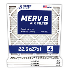 Filter King 22.5x27x1 Air Filter 4-PACK MERV 8 Actual Size 22.5 x 27 x .75″
