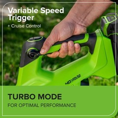 Greenworks 40V Cordless Leaf Blower (550CFM 130MPH) with 4Ah Battery and Charger