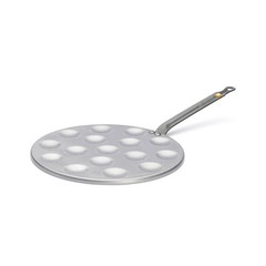 De Buyer 5612.16 Mineral B Round Aebleskiver & Poffertjes Pan, Nonstick, 10.75″