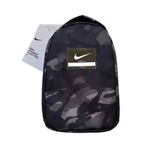 Nike Camo Insulated Lunch Bag Black Gray 6 Liter Easy Clean Zip 9A2747 K11