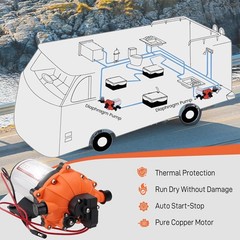 High Pressure 12V Water Pump 26.5L/MIN 80 PSI for Caravan Farm Camping Boat