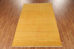 Yellow Modern Oriental Area Rug 5×8 Hand-knotted Wool Carpet for Any Room