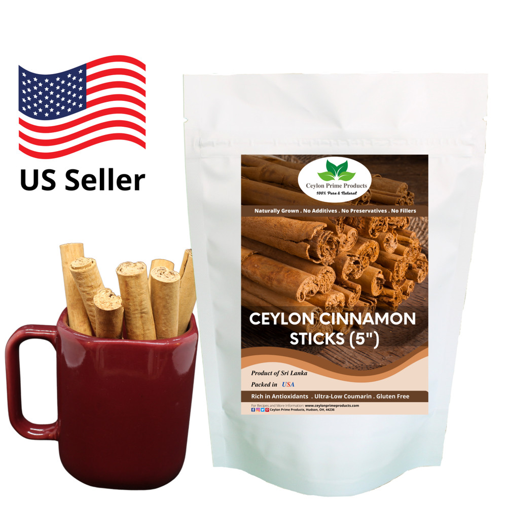 Ceylon Cinnamon Sticks 5″, Premium Grade True Cinnamon from Sri Lanka