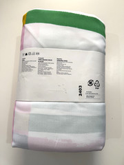 IKEA SYRABLADMAL King Duvet Cover + 2 Pillowcases Multicolor Check New