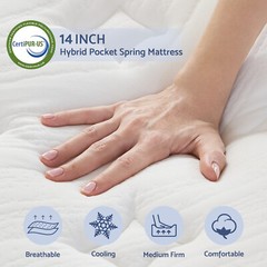 14 inch Memory Foam Mattress Queen Size Twin Full King Pocket Springs Mattress