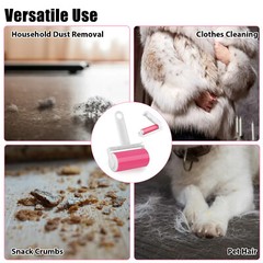 Sticky Lint Roller Clean Pet Hair Remover Washable Reusable Set of 2 Travel Size
