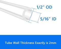 Silicone Tubing, 5/16″ ID X 1/2″ OD High Temp Food Grade Tube Pure Silicone Hose