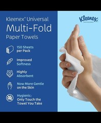 Kleenex Professional Universal Multifold Paper Towels, Bulk (01890), Absorbency