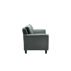 Harvard 58 In. Dark Gray Microfiber 2-Seat Loveseat with round Arms