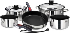 Magma Gourmet Nesting Cookware Set 10 Piece SS Black Ceramica Induction 500 F