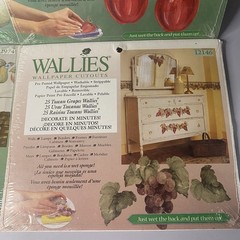 VNTG Wallies Lot of 4 Sets FRUITS Wallpaper Cutouts for Any Room Crafts New