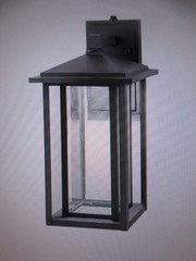 Home Decorators Mauvo Canyon 15.5 in. Black Dusk to Dawn LED Outdoor Wall Light