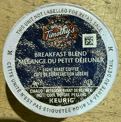 96/PACK Timothy’s Breakfast Blend Coffee K-Cup PodS BULK PACKAGING