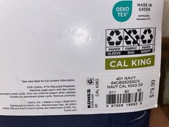 Sonoma Goods 525 Thread Count 4 Piece Cal King Easy Care Sheet Set Navy Blue New