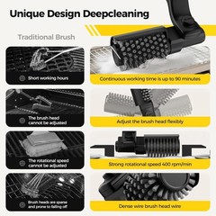 Electric BBQ Grill Brush – 2600mAh Rechargeable Cleaning Brush Wireless Cleaner