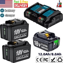 PACK For Makita 18 Volt 8.0Ah LXT Li-Ion Battery BL1860B BL1830 BL1850 / Charger