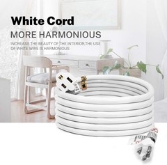 6/8/25/50FT 16/3 Extension Cord Indoor Outdoor White Heavy Duty Extension Cord