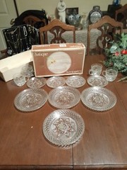 Luminarc J G DURAND ANYTIME CUT CRYSTAL Snack SET 12 Piece NEW
