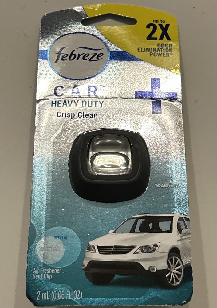 Febreze Car Vent Clips Heavy Duty Crisp Clean Scent Air Freshener Last 30 Days