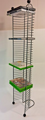 38 Inch Metal DVD / Game Storage Rack Tower Holds 45 Discs Wire Stand Vintage
