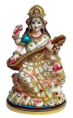 Ma Mata Goddess Saraswati Idol Sculpture Statue, H x W x D: 17 cm X 9 cm X 6 cm