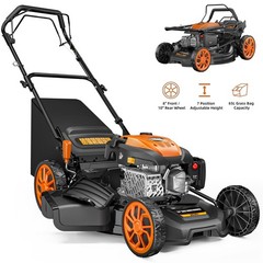Mutaomay 21″ Gas Lawn Mower 3-in-1, 170cc, Rear Wheel Drive, 17Gal Grass Catcher