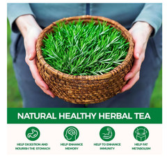 60 Count Premium Rosemary Leaf Tea Bags – 100% Pure Natural Rosemary Leaves