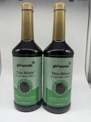 2 Pack of Girl Scouts Thin Mints™ Sugar-Free Syrup | Large 1 Liter Bottle