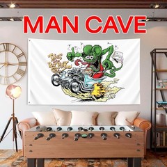 Rat Fink Banner Flag 3×5 feet Hot Rod Speed Shop Auto Mechanic Garage Man Cave