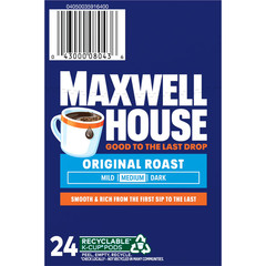 (4 pack) Maxwell House Original Roast Medium Roast K-Cup Coffee Pods, 24 ct Box