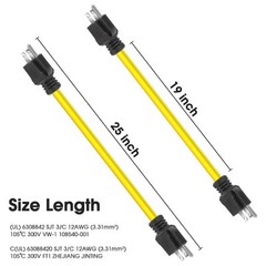 3 Prong Plug 125V Double Male Extension Cord For NEMA 5-15P to 5-15P