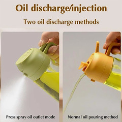 450ML Glass Oil Sprayer Bottle 2 in 1 Cooking Dispenser for Olive Oil