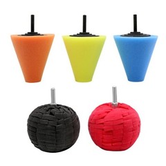 Foam Drill Polishing Cone Ball Pads Kit Car Hub Waxing Buffing Wheel Polisher 4″