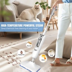 12-in-1 Hot Steam Mop Cleaner Upright & Handheld Hard Floor Carpet Steamer 5000W