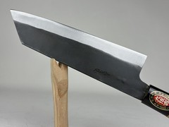 Kyusakichi Blue 2 core iron clad Bunka knife 190 mm zelkova handle
