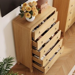 47″ Tall Wooden Chest of Drawers, 5-Drawer Dresser Living Room Organizer Cabinet