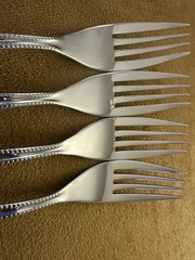 (4) DINNER FORKS Nambe MAEVE Vietnam Stainless 18-10 Concave Outline (2avail)