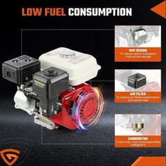212cc 4-Stroke 7HP Manual Start Horizontal Engine For Go Kart Gas Engine Motor