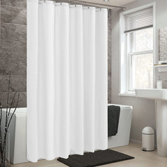 White Fabric Shower Curtain Liner Waterproof Machine Washable 70×72 Magnets New