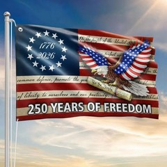250 Years Anniversary Freedom 4th July Eagle US Flag (24*36 /36*60/ 48*72 Inch)