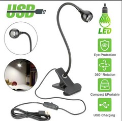 USB Reading Light Flexible LED Lamp Laptop Computer Clip On Bed Desk Table NEW